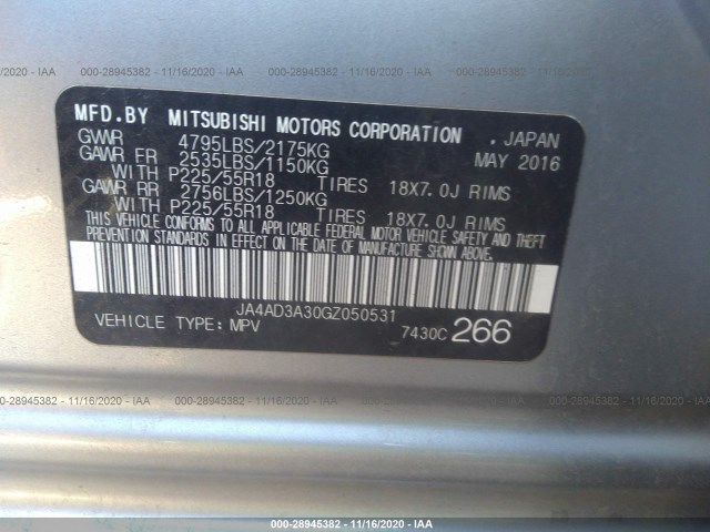 Photo 8 VIN: JA4AD3A30GZ050531 - MITSUBISHI OUTLANDER 