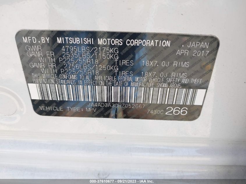 Photo 8 VIN: JA4AD3A30HZ052667 - MITSUBISHI OUTLANDER 