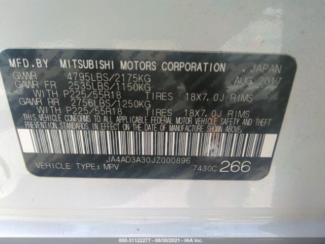 Photo 8 VIN: JA4AD3A30JZ000896 - MITSUBISHI OUTLANDER 