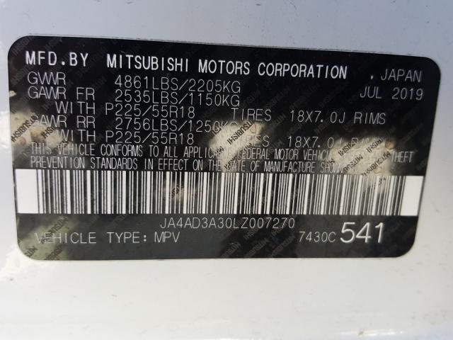 Photo 9 VIN: JA4AD3A30LZ007270 - MITSUBISHI OUTLANDER 