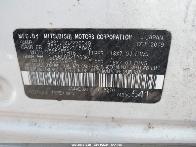 Photo 8 VIN: JA4AD3A30LZ018270 - MITSUBISHI OUTLANDER 