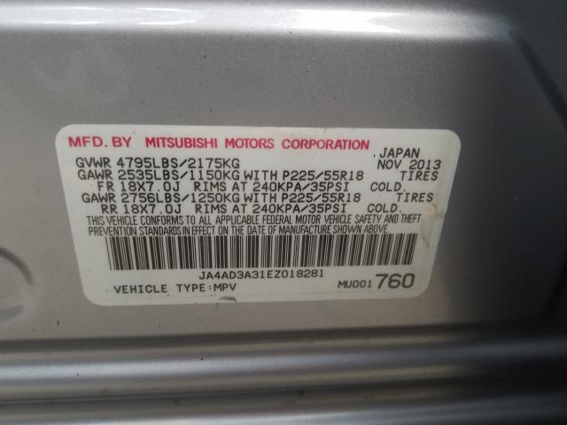 Photo 9 VIN: JA4AD3A31EZ018281 - MITSUBISHI OUTLANDER 