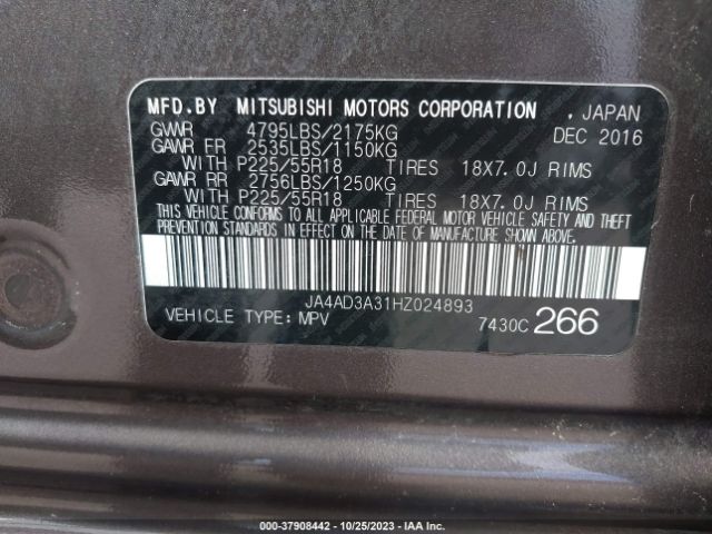 Photo 8 VIN: JA4AD3A31HZ024893 - MITSUBISHI OUTLANDER 