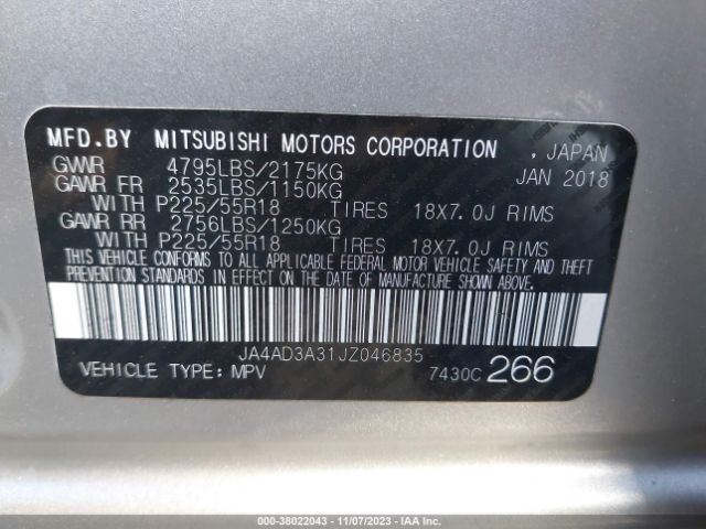 Photo 8 VIN: JA4AD3A31JZ046835 - MITSUBISHI OUTLANDER 