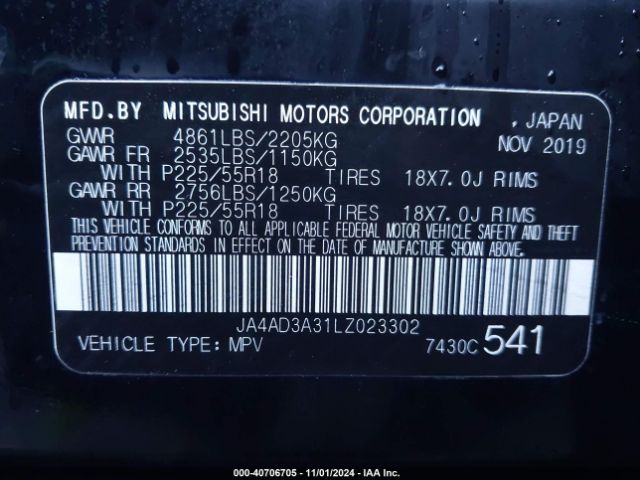 Photo 8 VIN: JA4AD3A31LZ023302 - MITSUBISHI OUTLANDER 