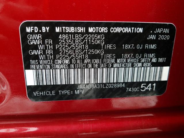 Photo 9 VIN: JA4AD3A31LZ028984 - MITSUBISHI OUTLANDER 