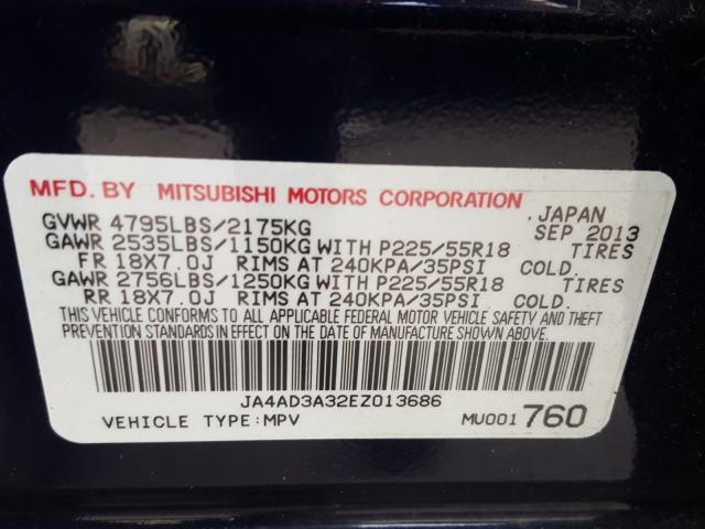 Photo 9 VIN: JA4AD3A32EZ013686 - MITSUBISHI OUTLANDER 