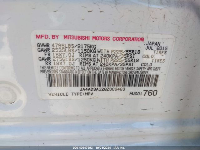 Photo 8 VIN: JA4AD3A32GZ009463 - MITSUBISHI OUTLANDER 