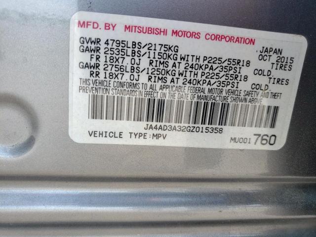 Photo 9 VIN: JA4AD3A32GZ015358 - MITSUBISHI OUTLANDER 