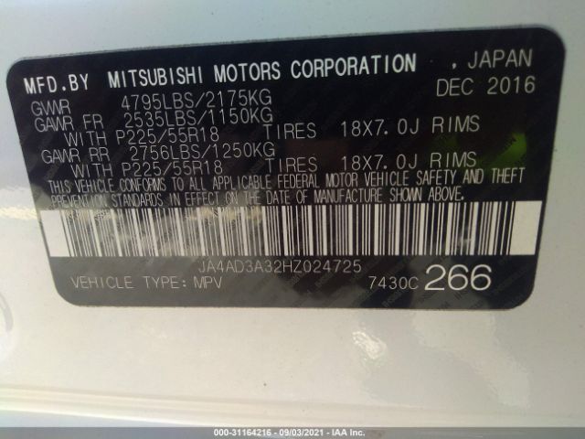 Photo 8 VIN: JA4AD3A32HZ024725 - MITSUBISHI OUTLANDER 