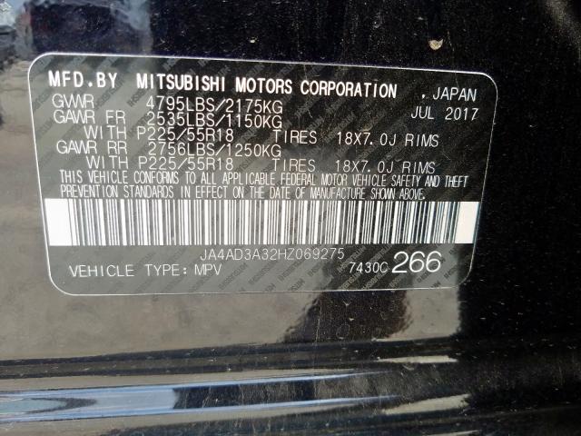 Photo 9 VIN: JA4AD3A32HZ069275 - MITSUBISHI OUTLANDER 