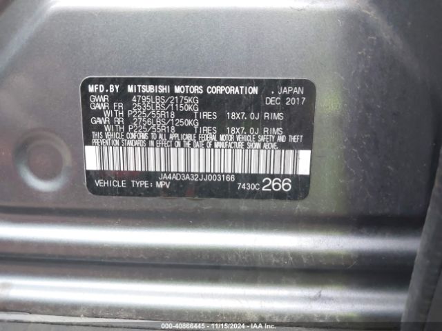 Photo 8 VIN: JA4AD3A32JJ003166 - MITSUBISHI OUTLANDER 