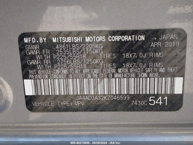 Photo 8 VIN: JA4AD3A32KZ046599 - MITSUBISHI OUTLANDER 