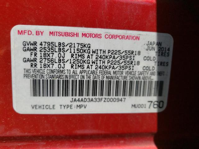 Photo 9 VIN: JA4AD3A33FZ000947 - MITSUBISHI OUTLANDER 