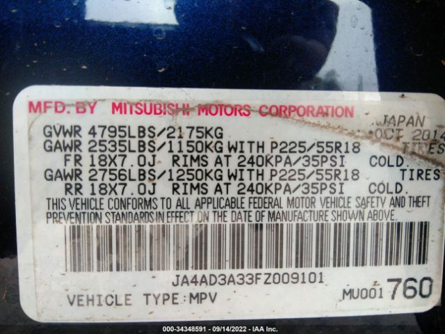 Photo 8 VIN: JA4AD3A33FZ009101 - MITSUBISHI OUTLANDER 