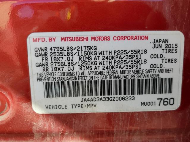 Photo 12 VIN: JA4AD3A33GZ006233 - MITSUBISHI OUTLANDER 