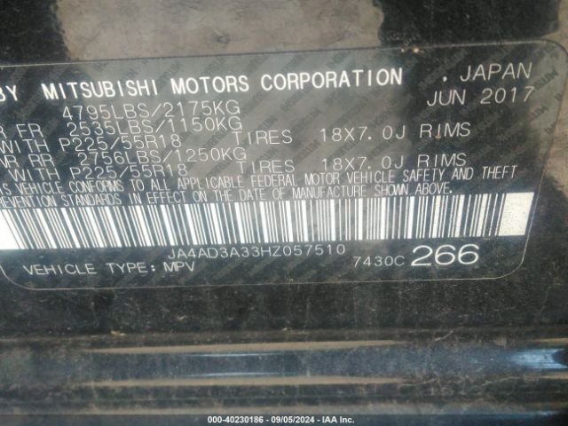 Photo 8 VIN: JA4AD3A33HZ057510 - MITSUBISHI OUTLANDER 