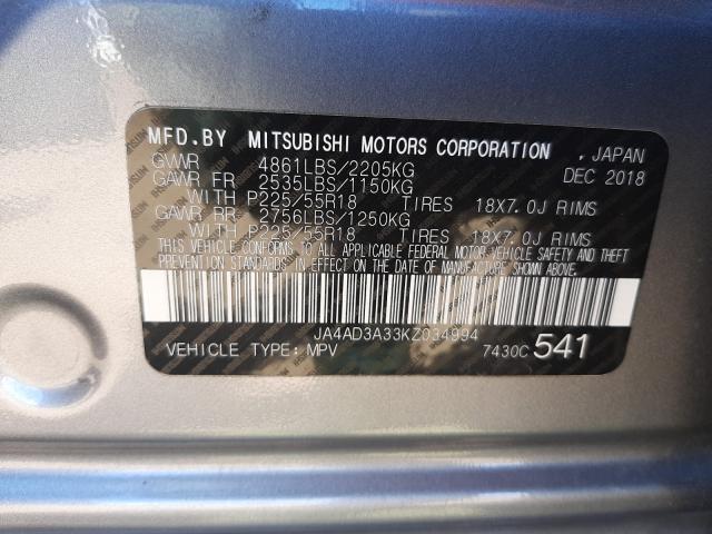 Photo 9 VIN: JA4AD3A33KZ034994 - MITSUBISHI OUTLANDER 