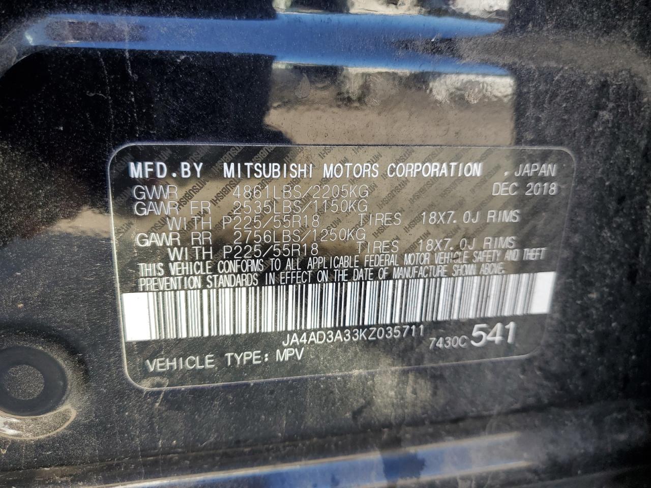 Photo 11 VIN: JA4AD3A33KZ035711 - MITSUBISHI OUTLANDER 