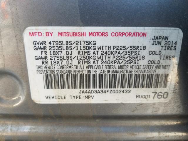 Photo 9 VIN: JA4AD3A34FZ002433 - MITSUBISHI OUTLANDER 