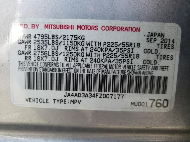 Photo 9 VIN: JA4AD3A34FZ007177 - MITSUBISHI OUTLANDER 