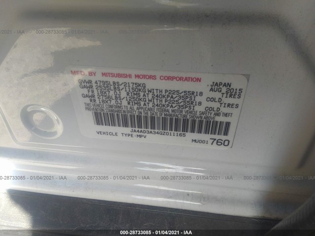 Photo 8 VIN: JA4AD3A34GZ011165 - MITSUBISHI OUTLANDER 