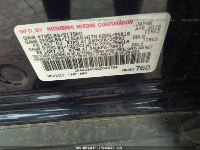 Photo 8 VIN: JA4AD3A34GZ045784 - MITSUBISHI OUTLANDER 