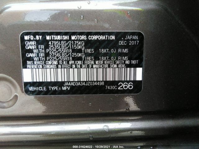 Photo 8 VIN: JA4AD3A34JZ034498 - MITSUBISHI OUTLANDER 