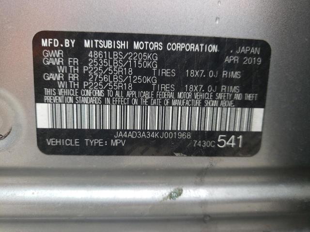 Photo 9 VIN: JA4AD3A34KJ001968 - MITSUBISHI OUTLANDER 