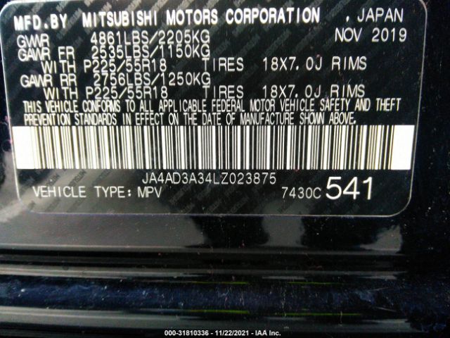 Photo 8 VIN: JA4AD3A34LZ023875 - MITSUBISHI OUTLANDER 