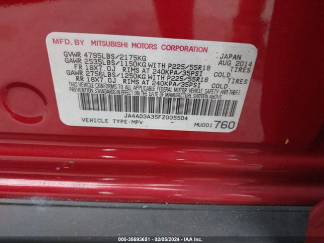 Photo 8 VIN: JA4AD3A35FZ005504 - MITSUBISHI OUTLANDER 