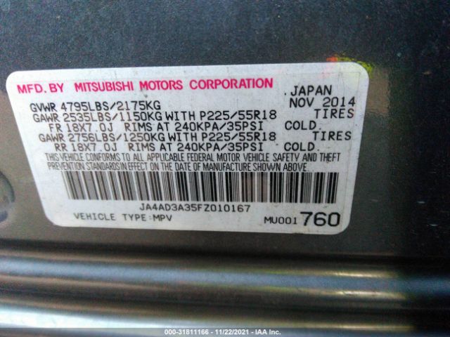 Photo 8 VIN: JA4AD3A35FZ010167 - MITSUBISHI OUTLANDER 