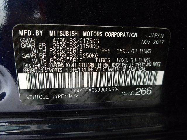 Photo 9 VIN: JA4AD3A35JJ000584 - MITSUBISHI OUTLANDER 