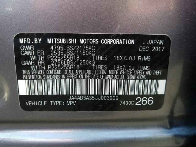 Photo 9 VIN: JA4AD3A35JJ003209 - MITSUBISHI OUTLANDER 