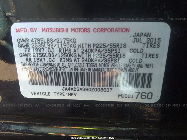 Photo 8 VIN: JA4AD3A36GZ008607 - MITSUBISHI OUTLANDER 