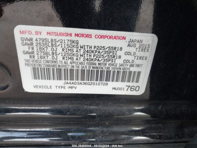 Photo 8 VIN: JA4AD3A36GZ010728 - MITSUBISHI OUTLANDER 