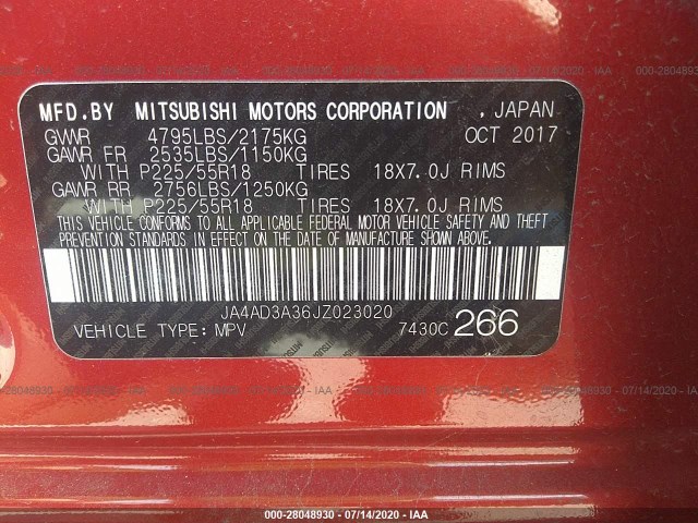 Photo 8 VIN: JA4AD3A36JZ023020 - MITSUBISHI OUTLANDER 