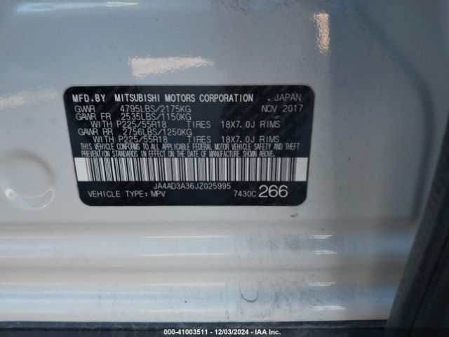 Photo 8 VIN: JA4AD3A36JZ025995 - MITSUBISHI OUTLANDER 