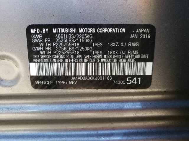 Photo 9 VIN: JA4AD3A36KJ001163 - MITSUBISHI OUTLANDER 