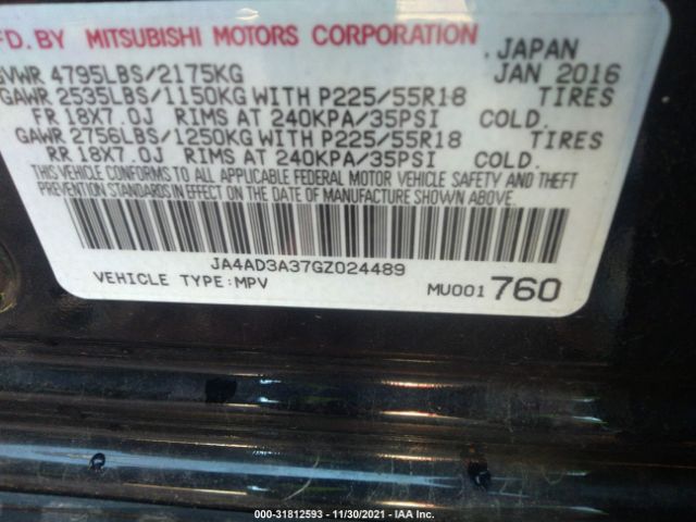 Photo 8 VIN: JA4AD3A37GZ024489 - MITSUBISHI OUTLANDER 