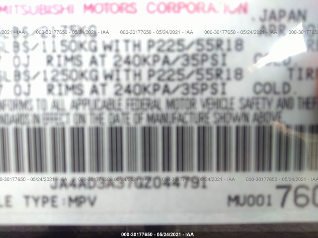 Photo 8 VIN: JA4AD3A37GZ044791 - MITSUBISHI OUTLANDER 