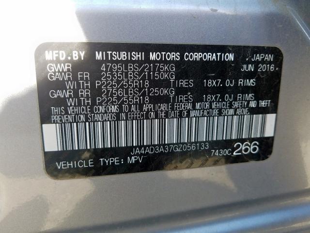 Photo 9 VIN: JA4AD3A37GZ056133 - MITSUBISHI OUTLANDER 