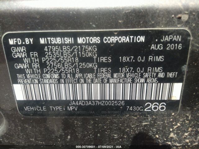 Photo 8 VIN: JA4AD3A37HZ002526 - MITSUBISHI OUTLANDER 