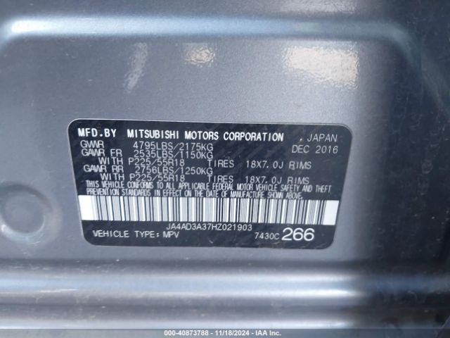 Photo 8 VIN: JA4AD3A37HZ021903 - MITSUBISHI OUTLANDER 