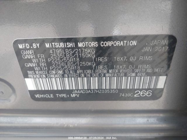 Photo 8 VIN: JA4AD3A37HZ035350 - MITSUBISHI OUTLANDER 