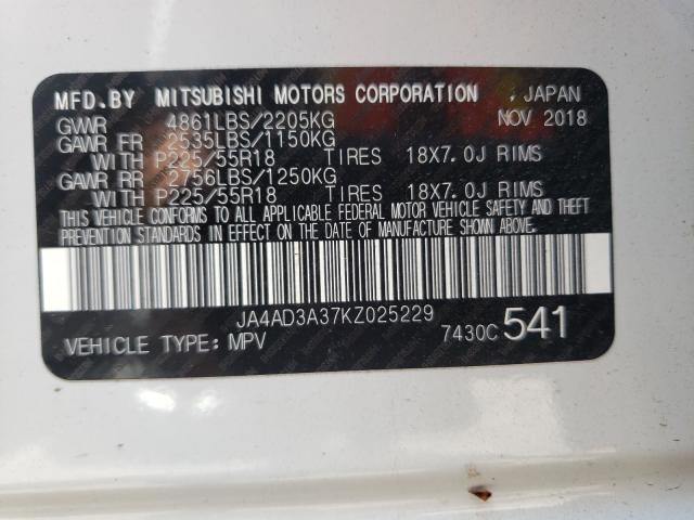 Photo 9 VIN: JA4AD3A37KZ025229 - MITSUBISHI OUTLANDER 