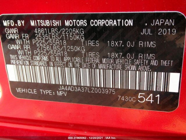 Photo 8 VIN: JA4AD3A37LZ003975 - MITSUBISHI OUTLANDER 