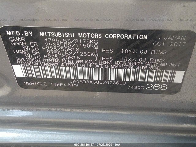 Photo 8 VIN: JA4AD3A38JZ023603 - MITSUBISHI OUTLANDER 