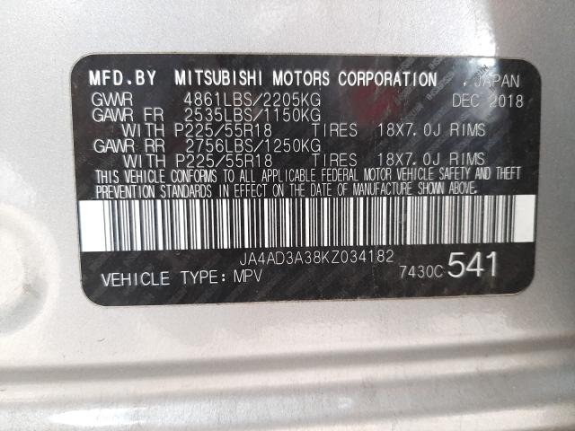 Photo 9 VIN: JA4AD3A38KZ034182 - MITSUBISHI OUTLANDER 