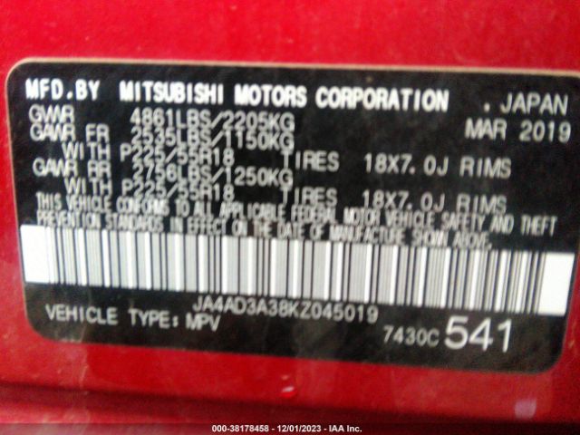 Photo 8 VIN: JA4AD3A38KZ045019 - MITSUBISHI OUTLANDER 